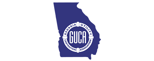 Blue Georgia silhouette with GUCA logo and association name.