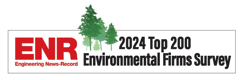ENR 2024 Top 200 Environmental Firms logo with green trees.